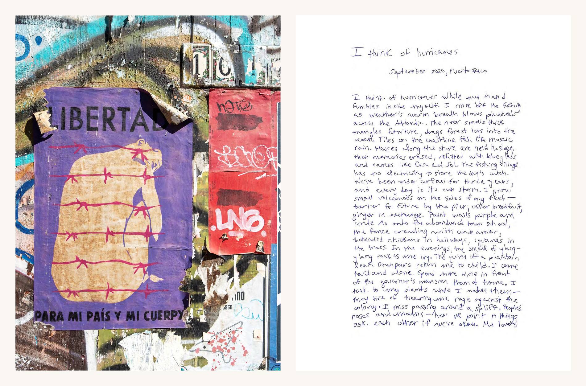 A Libertad poster beside a handwritten letter