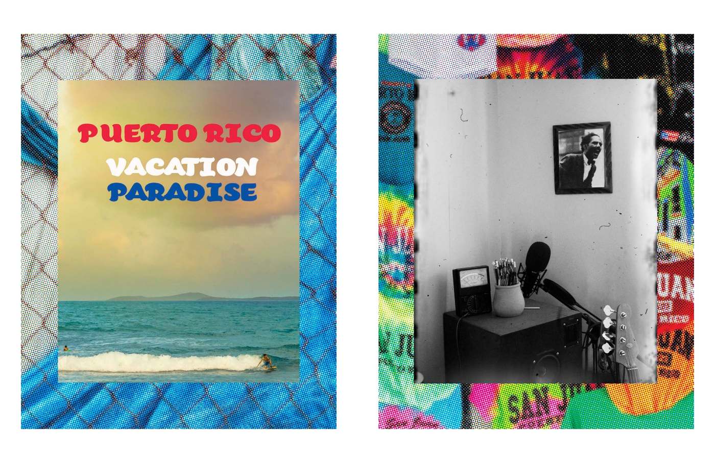 Spread: vacation paradise and a room